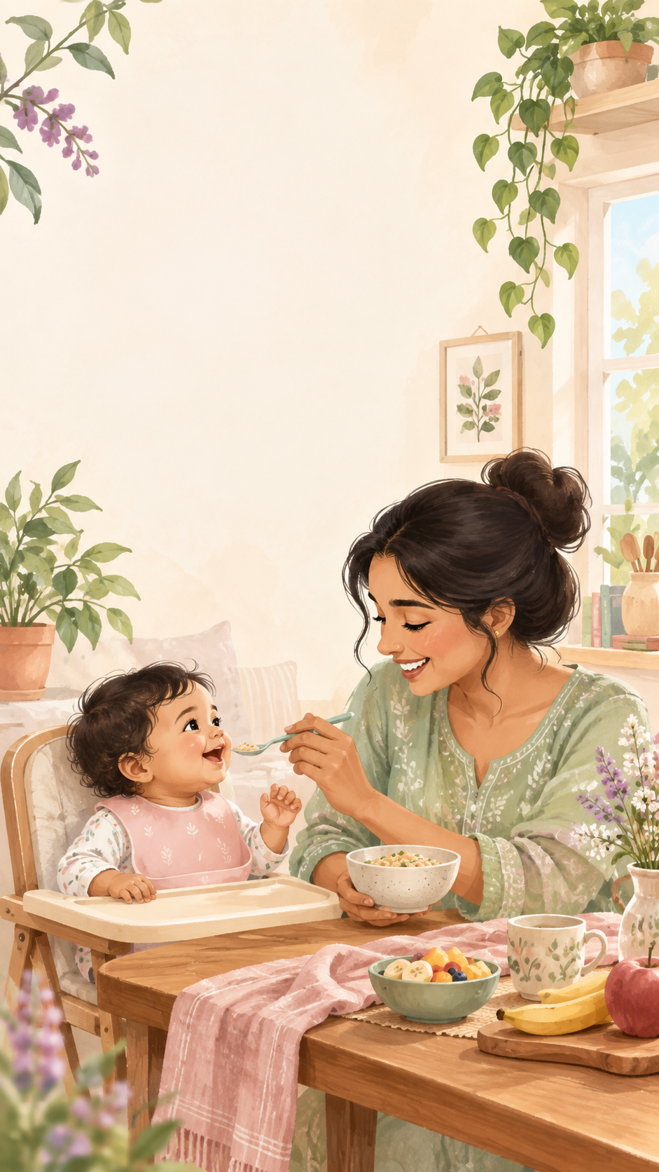 A mother and baby sharing a nourishing meal